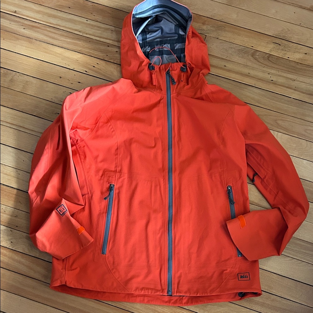 REI Women’s Orange Waterproof Hooded Jacket XL